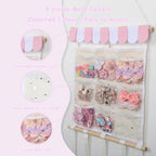 Bow Organizer for Girls Baby Headband Holder w/Sorted Mesh Pockets - Image 3