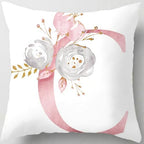 Pink Throw Pillow Covers Cute Alphabet Decorative Cushion Covers Square Letter by TillskuchThrowPillowCovers
