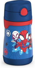THERMOS Vacuum Insulated Stainless Steel 10oz Straw Bottle, Spidey and His - Image 2