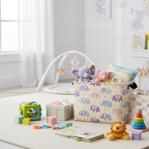 Kid Cute Rectangle Storage Basket Baby Toy Clothes Storage Bin Nursery Playroom - Image 3