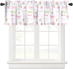 Cute Pink Bow Valance, Watercolor Aesthetic Pink Strawberries Cherries Pastel by JanJCurt