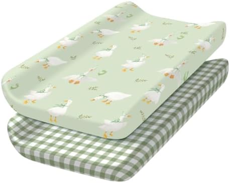 2 Pack Silly Goose Baby Changing Pad Covers by SelNatural