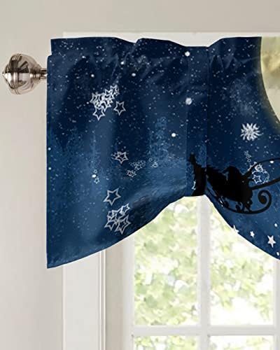 Christmas Blackout Tie Up Valance Curtains - Image 3