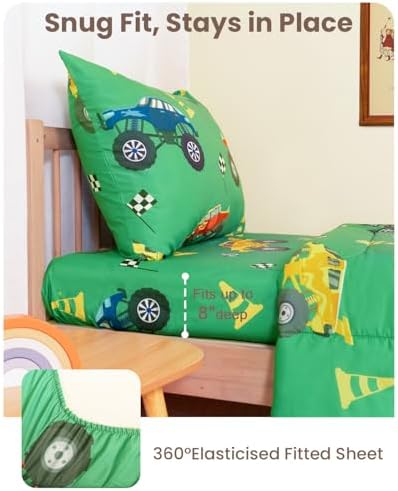 TinyPalsa 4-Piece Toddler Bedding Set, Toddler Bed Comforter Set - Image 6