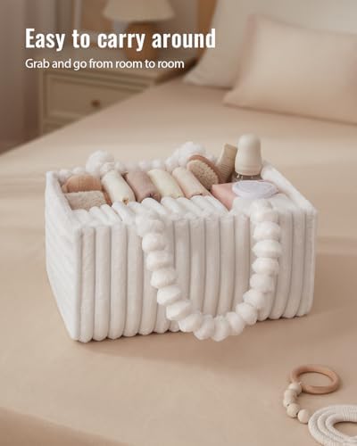 Blissful Diary Flannel Diaper Caddy Organizer & Gift Packaging, Off White - Image 6