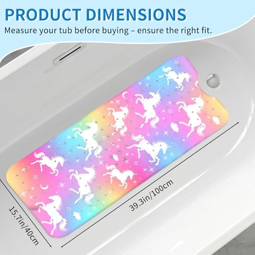 Unicorn Bath Mat for Tub Non Slip, Kids Bath Mat for Baby - Image 2