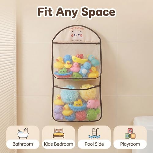Good Mood Toddler Bath Toy Organizer, Large Capacity Baby Bathtub Toy Storage - Image 3