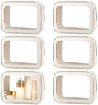 YOPCDJ 6PCS Clear Toiletry Bag, TSA Approved Travel Pouch by YOPCDJ