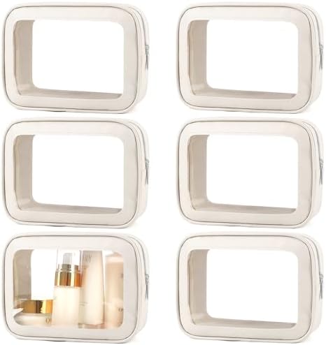 YOPCDJ 6PCS Clear Toiletry Bag, TSA Approved Travel Pouch by YOPCDJ