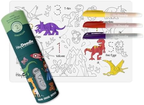 HeyDoodle DinoRoar Mini – Reusable Silicone Drawing Mat by HeyDoodle