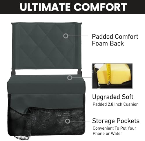 Sheenive Stadium Seats with Back Support, Padded Bleacher Seat Cushion - Image 5