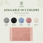 Lemontree Pink Bath Mat, Non-Slip Cotton Bathroom Rug, 2x3 ft - Image 6