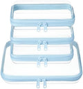 4 pcs Clear Zipper Pouches, Hard Shell Zipper Case, Toiletry Bag by WELPIRT