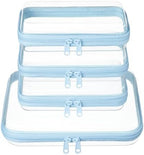 4 pcs Clear Zipper Pouches, Hard Shell Zipper Case, Toiletry Bag by WELPIRT