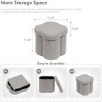 B FSOBEIIALEO Storage Ottoman Cube, Flowers Shaped Ottomans - Image 3