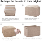 OIAHOMY 4 Pack Storage Baskets for Organizing 30L Cube Storage Bins Brown - Image 7