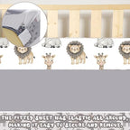 Hosuly 3 Pcs Bear Crib Bedding Set Nursery, Light Blue - Image 5