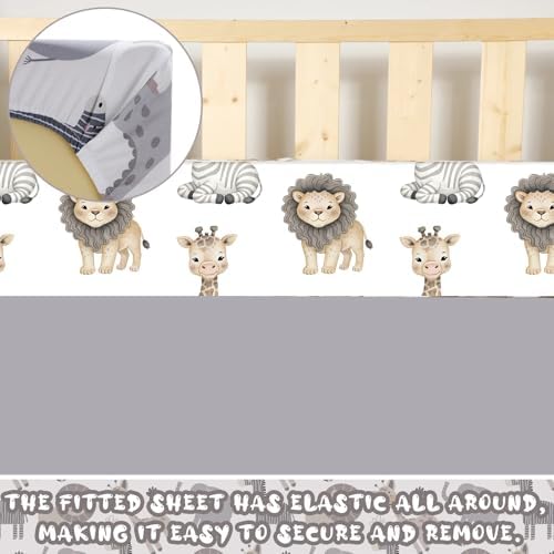 Hosuly 3 Pcs Bear Crib Bedding Set Nursery, Light Blue - Image 5