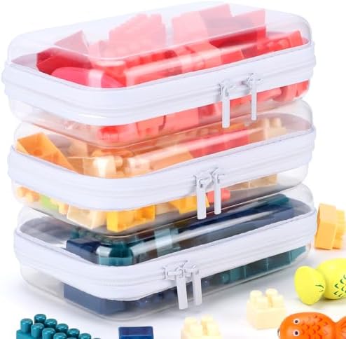 YOPCDJ 3 Pack Clear Hard Shell Zipper Case, Plastic Pouch by YOPCDJ