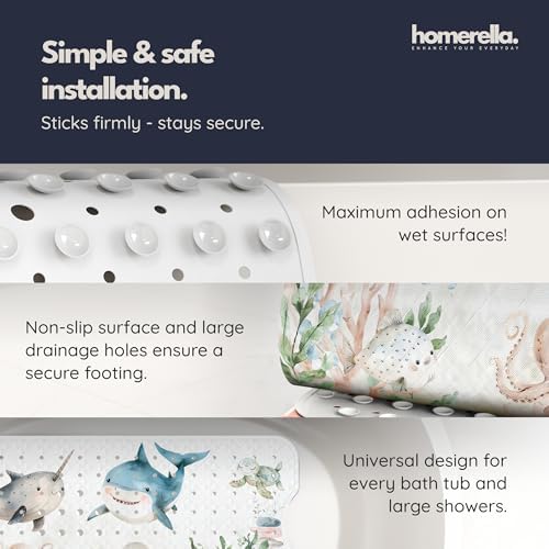 homerella Bathtub Mat Non Slip Kids 40x16 Baby Bath Mat Non Slip Anti Mold - Image 4