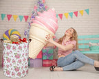 Roses Pink Laundry Basket Baby Girls Laundry Hamper Kids Toy Storage Bins - Image 2