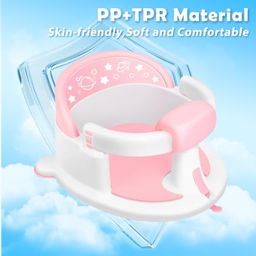 Baby Bath Seat 6M+, Non-Slip Cushion, CPSC Certified, 5-Pc Set - Image 3