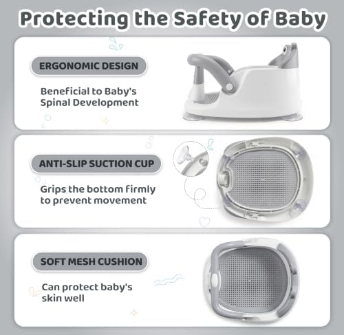 Baby Bath Seat for Babies 6 Months & up, Non-Slip Infant Bathtub Seat - Image 3
