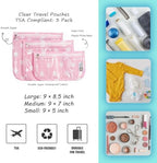 HIONXMGA Set of 3 Clear Travel Toiletry Bag, TSA Approved, Quart Size S/M/L - Image 6