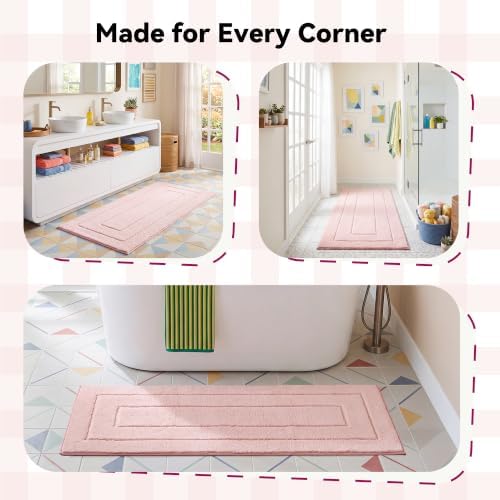 GRANNY SAYS Pink Bathroom Runner Rug 24" x 59", Soft Microfiber Bath Mat - Image 7