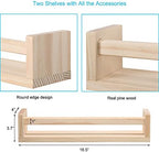 Nursery Room Shelves Set of 2, Wood Floating Book Shelves - Image 3