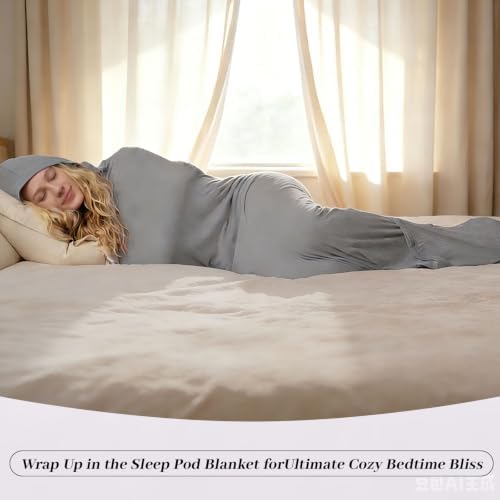 Hooded Hug Sleep Pod Adult Wearable Blanket, Light Washable Swaddle Sack Camp - Image 6