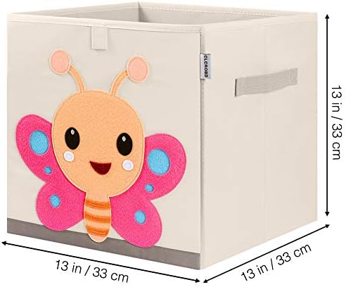 13 Inch Animal Cube Storage Bins, Foldable Fabric Kids Toy Box & Toy Chest - Image 2