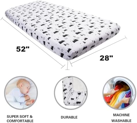 4 Pack Woodland Forest Animals Wood Neutral Unisex Fitted Baby Crib Sheets Set - Image 7