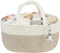 XUANGUO Large Cotton Rope Baby Diaper Caddy Organizer Basket White Brown by XUANGUO