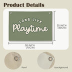 Playroom Decor for Boy, Long Live Playtime Wall Hanging Linen Banner, 20x30 - Image 6