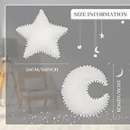 Jetec 2 Pieces Star Pillow Moon Shaped Pillow Creative Star Moon Plush Pillows - Image 2