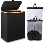 IEGrow Laundry Hamper with Lid, 150L Laundry Basket with 2 Mesh Bags by iEGrow