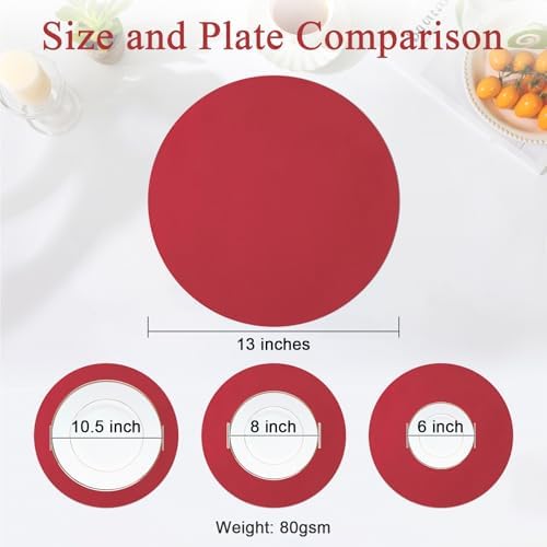 SHACOS 100 pcs Christmas Disposable Round Paper Placemats 13 inch Colored Paper - Image 5