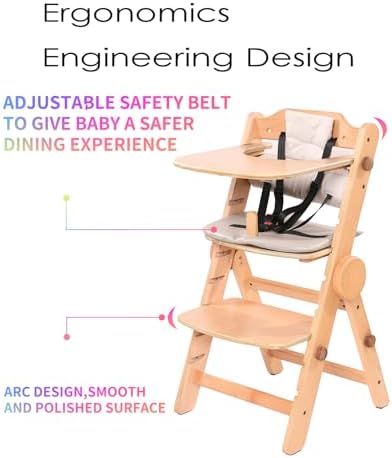 Wooden High Chair for 6+ Months to 300 Lb, Folding - Image 2