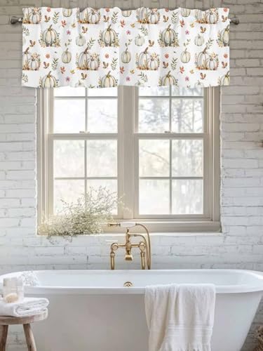 Vandarllin Fall Floral Leaves Kitchen Curtains Valances - Image 6