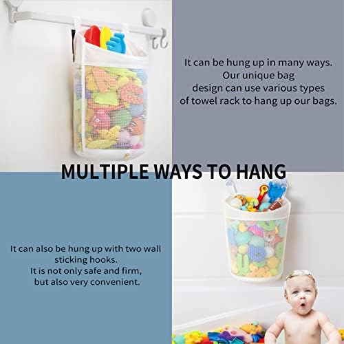 Large Capacity Baby Mesh Bath Toy Organizer, Extra Large Opening Bathroom Toy - Image 4