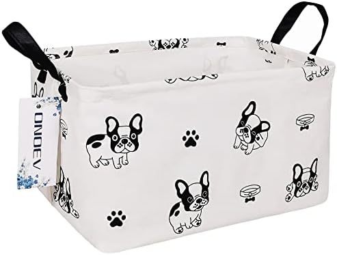 Rectangular Fabric Storage Bin, Foldable Bulldog print Basket by ONOEV