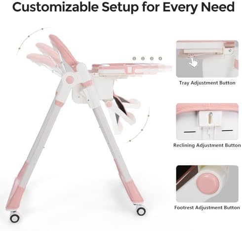 Cochildor 3-in-1 Baby High Chair, Foldable High Chair - Image 3