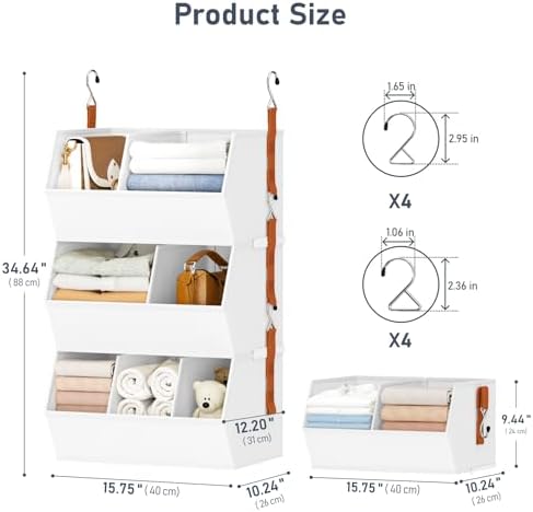 Hanging Closet Organizer Extra Large, Clothes Hanging Shelves - Image 2