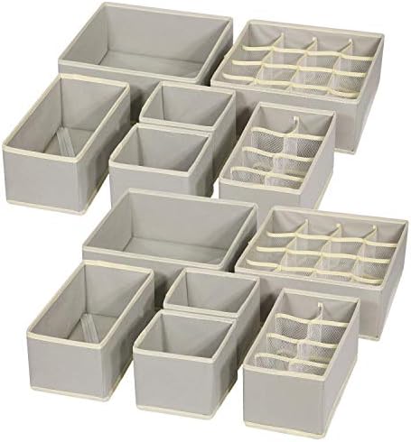 TENABORT 12 Pack Foldable Drawer Organizer Dividers Cloth Storage Box Closet by TENABORT