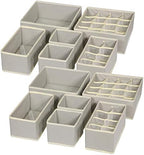 TENABORT 12 Pack Foldable Drawer Organizer Dividers Cloth Storage Box Closet by TENABORT