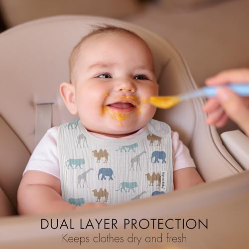 Muslin Baby Bibs for Drooling and Teething, Bibs for Boys Girls - Image 2