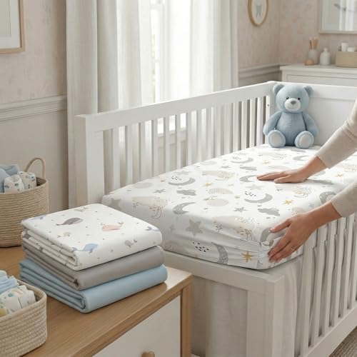 4 Pack Bassinet Sheets Compatible - Image 5