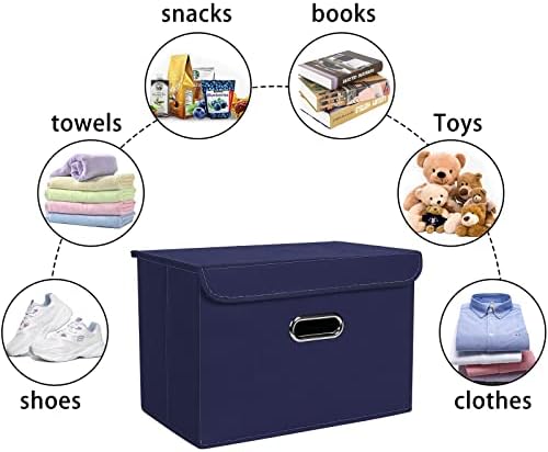 Linen Fabric Foldable Collapsible Storage Cube Bin Organizer Basket Fabric - Image 3