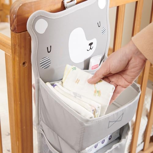 SUNVENO Hanging Diaper Caddy for Crib, Baby Diaper Stacker and Nursery Organizer - Image 2